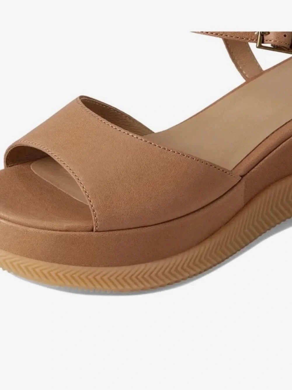 Eileen Fisher Ario Tan Leather wedge Sandals New in Box